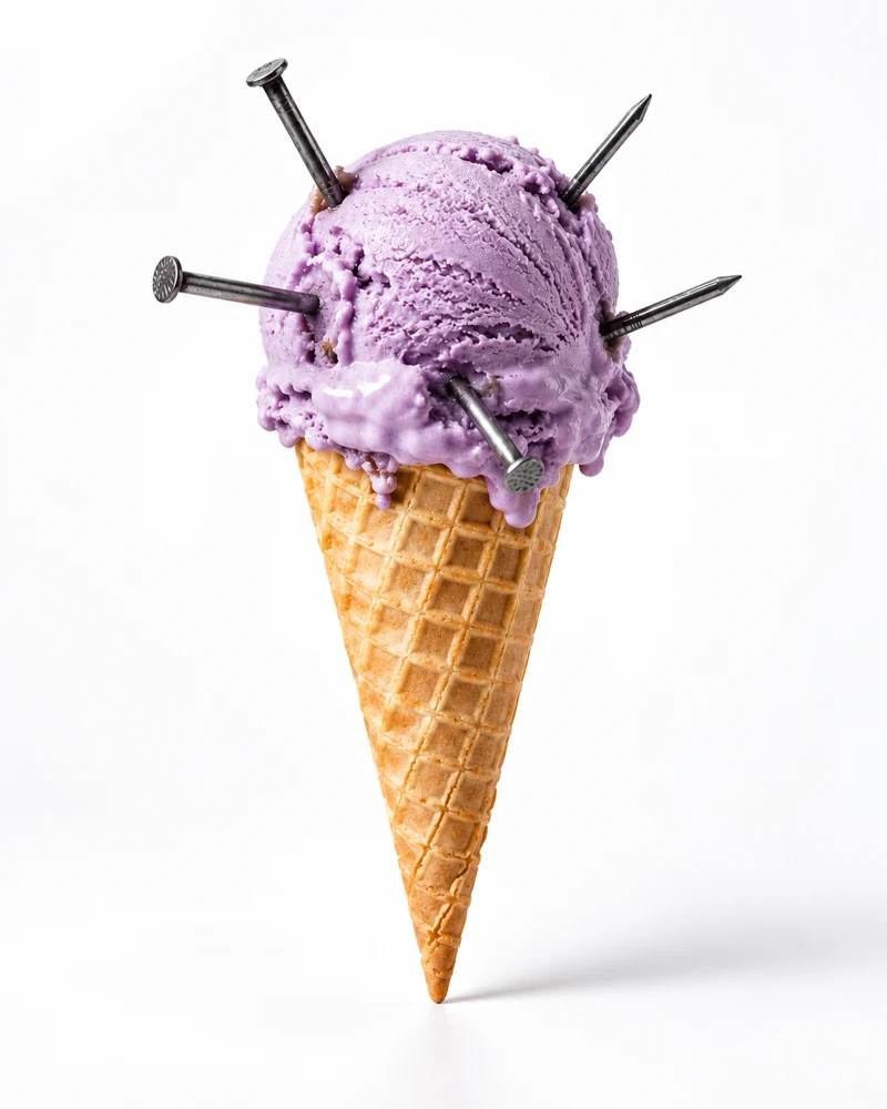 Helado con clavos de la campaña de Magia Dental