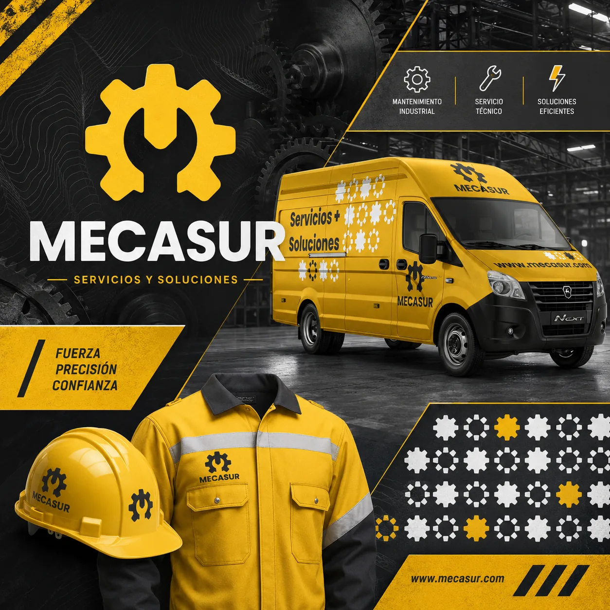 Sistema de branding industrial de Mecasur